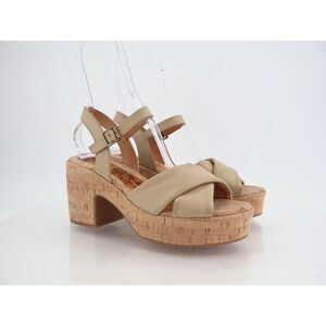 Kork-Ease Korks Calda Sandals Women's 10 Beige Platform Chunky Slingback Y2K
